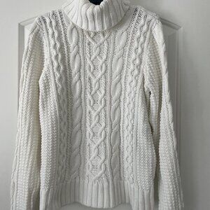 Ralph Lauren Jeans Co. Cable-Knit Turtleneck Sweater White